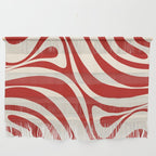 New Groove Retro Swirl Abstract Pattern in Red and Almond Cream Wall Hanging Gallery Image 1