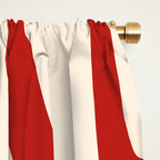 New Groove Retro Swirl Abstract Pattern in Red and Almond Cream Window Curtain Gallery Image 2
