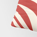 New Groove Retro Swirl Abstract Pattern in Red and Almond Cream Pillow Sham Gallery Image 4