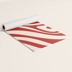 New Groove Retro Swirl Abstract Pattern in Red and Almond Cream Yoga Mat Gallery Image 2