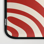 New Groove Retro Swirl Abstract Pattern in Red and Almond Cream Laptop Sleeve Gallery Image 3