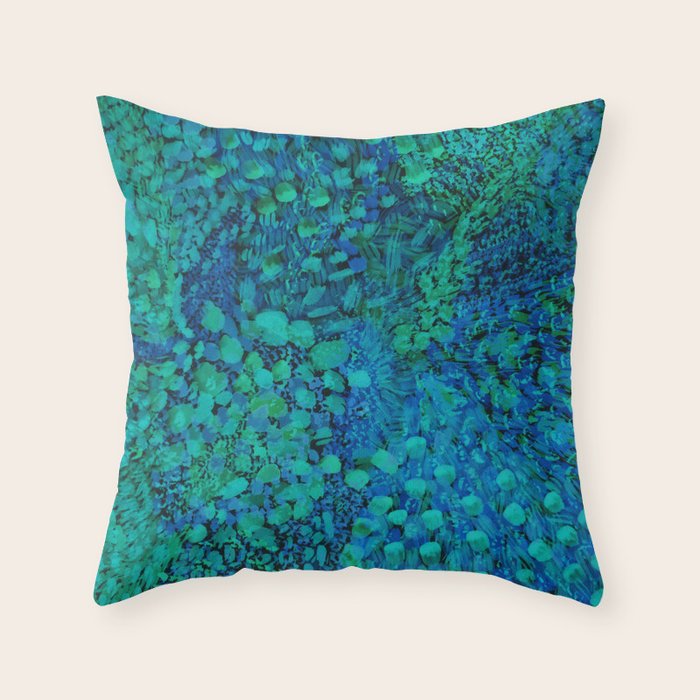 Peacock Watercolor Painting Throw Pillow Gallery Image 6