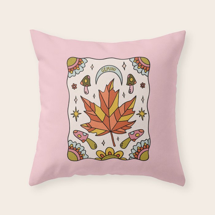 Gemini Leaf Throw Pillow Gallery Image 6