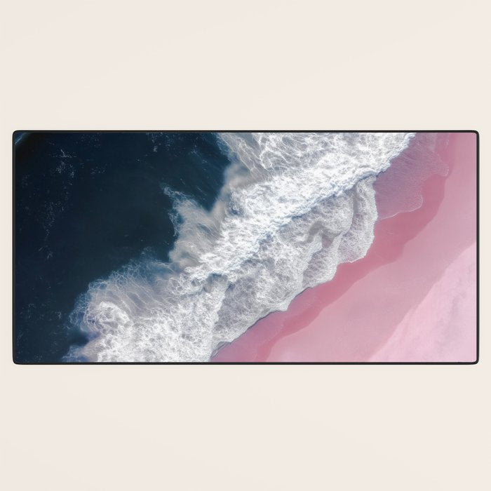 Pink Shoreline - Aerial Ocean Photography Print Desk Mat Gallery Image 3
