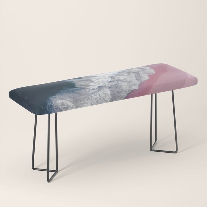 Pink Shoreline - Aerial Ocean Photography Print Bench Gallery Image 1