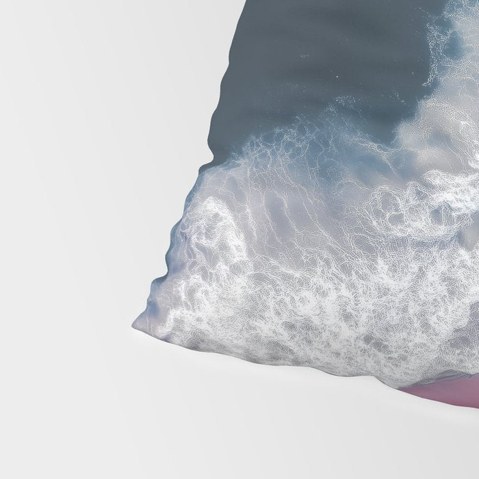 Pink Shoreline - Aerial Ocean Photography Print Pillow Sham Gallery Image 4