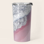 Pink Shoreline - Aerial Ocean Photography Print Travel Mug Gallery Image 2