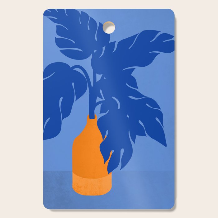 Light In The Darkness  - a blue tropical still life painting Cutting Board Gallery Image 1