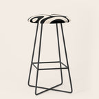 Retro Piquet Mid Century Modern Abstract Pattern in Black, Orange, and Almond Cream Stool Gallery Image 1