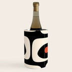 Retro Piquet Mid Century Modern Abstract Pattern in Black, Orange, and Almond Cream Wine Chiller Gallery Image 1