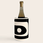 Retro Piquet Mid Century Modern Abstract Pattern in Black, Orange, and Almond Cream Wine Chiller Gallery Image 2