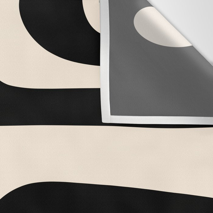 Retro Piquet Mid Century Modern Abstract Pattern in Black, Orange, and Almond Cream Wall Tapestry Gallery Image 3