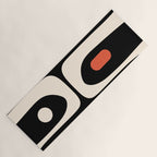 Retro Piquet Mid Century Modern Abstract Pattern in Black, Orange, and Almond Cream Yoga Mat Gallery Image 1