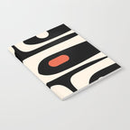 Retro Piquet Mid Century Modern Abstract Pattern in Black, Orange, and Almond Cream Notebook Gallery Image 2