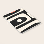 Retro Piquet Mid Century Modern Abstract Pattern in Black, Orange, and Almond Cream Notebook Gallery Image 3
