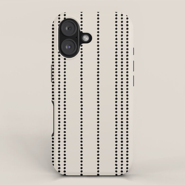 Ethnic Spotted Stripes in Ivory and Black iPhone Case Gallery Image 1