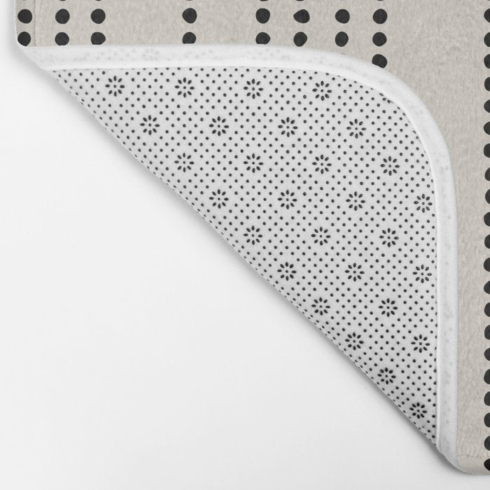 Ethnic Spotted Stripes in Ivory and Black Bath Mat Gallery Image 2