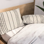 Ethnic Spotted Stripes in Ivory and Black Pillow Sham Gallery Image 2