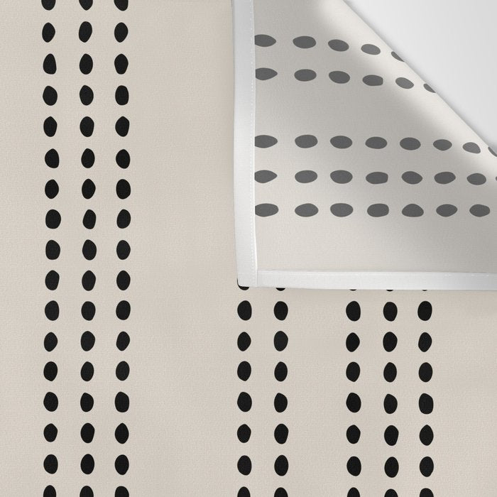Ethnic Spotted Stripes in Ivory and Black Wall Tapestry Gallery Image 3