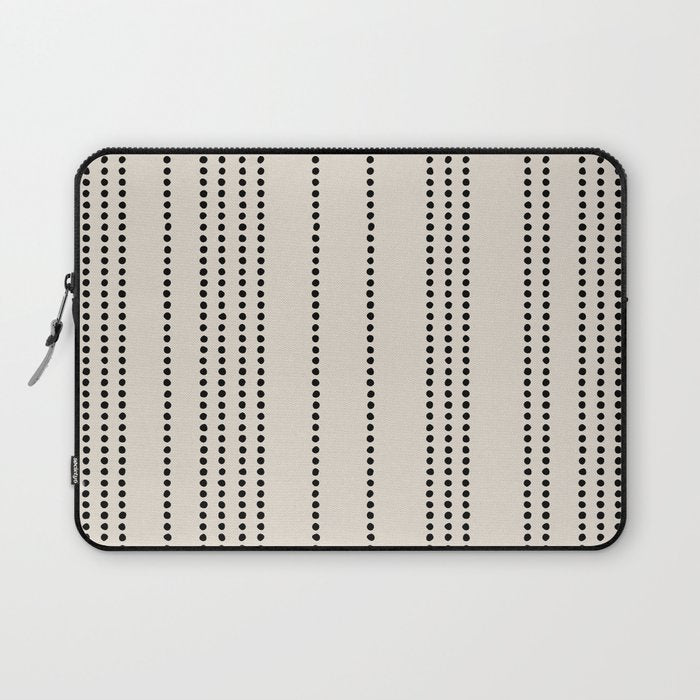 Ethnic Spotted Stripes in Ivory and Black Laptop Sleeve Gallery Image 1