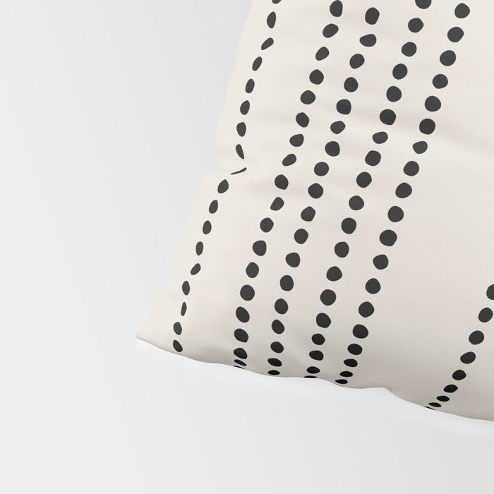 Ethnic Spotted Stripes in Ivory and Black Pillow Sham Gallery Image 4