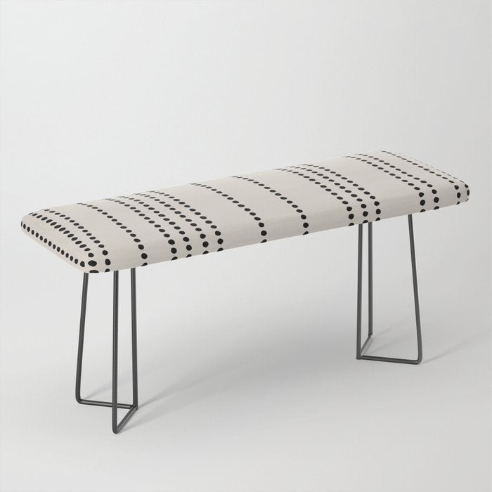 Ethnic Spotted Stripes in Ivory and Black Bench Gallery Image 1