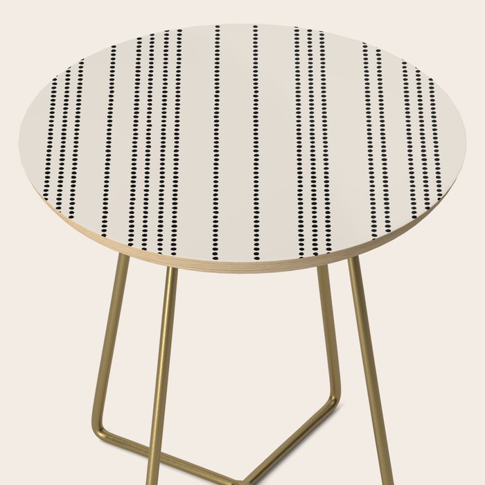 Ethnic Spotted Stripes in Ivory and Black Side Table Gallery Image 2