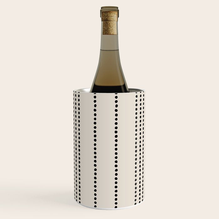 Ethnic Spotted Stripes in Ivory and Black Wine Chiller Gallery Image 1