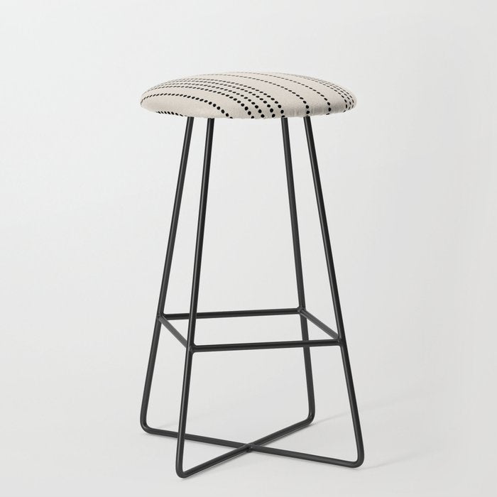 Ethnic Spotted Stripes in Ivory and Black Stool Gallery Image 1
