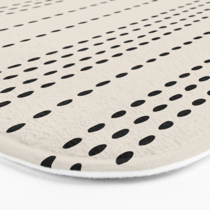Ethnic Spotted Stripes in Ivory and Black Bath Mat Gallery Image 3