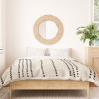 Ethnic Spotted Stripes in Ivory and Black Duvet Cover Gallery Image 3