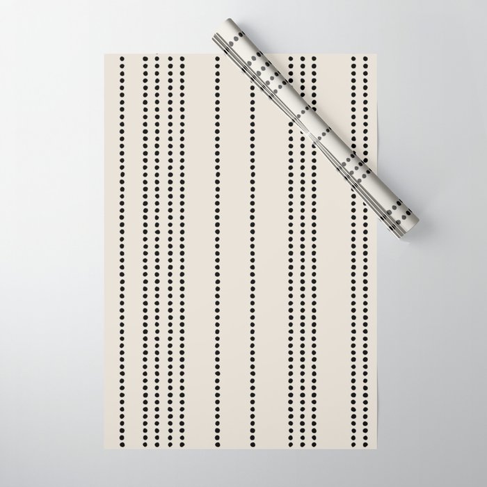 Ethnic Spotted Stripes in Ivory and Black Wrapping Paper Gallery Image 1