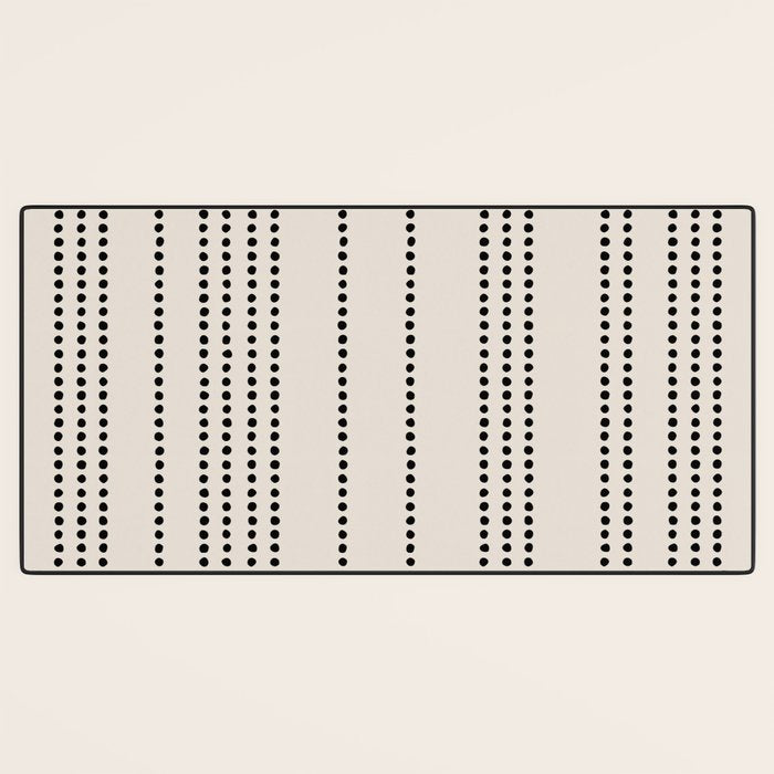Ethnic Spotted Stripes in Ivory and Black Desk Mat Gallery Image 3