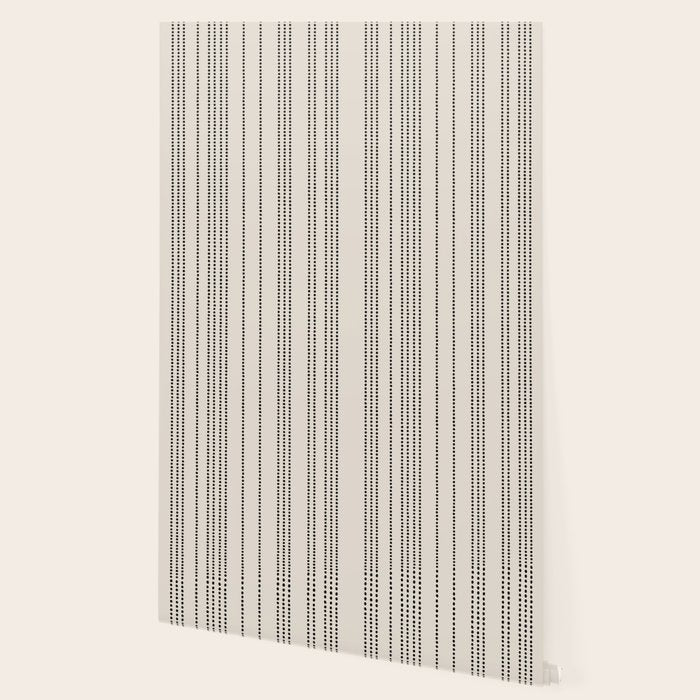 Ethnic Spotted Stripes in Ivory and Black Wallpaper Gallery Image 2