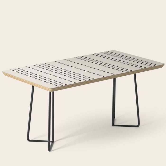 Ethnic Spotted Stripes in Ivory and Black Coffee Table Gallery Image 1