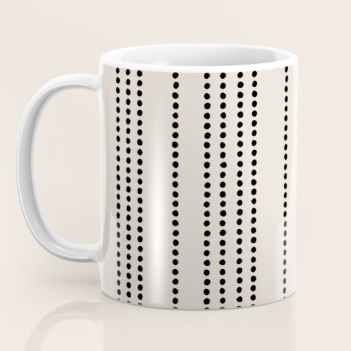 Ethnic Spotted Stripes in Ivory and Black Coffee Mug Gallery Image 3