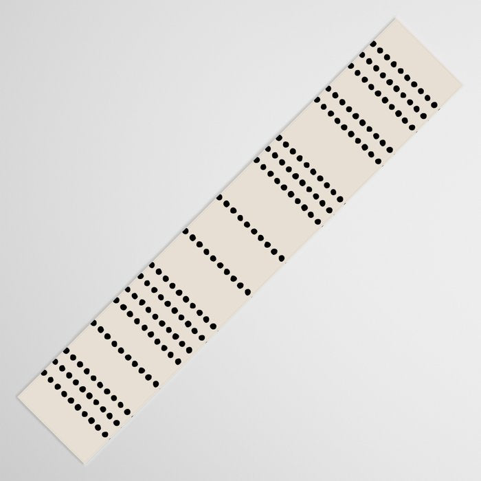 Ethnic Spotted Stripes in Ivory and Black Table Runner Gallery Image 3