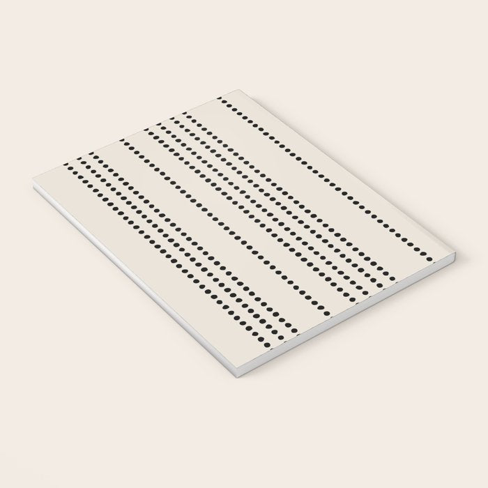 Ethnic Spotted Stripes in Ivory and Black Notebook Gallery Image 3