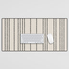 Ethnic Spotted Stripes in Ivory and Black Desk Mat Gallery Image 1