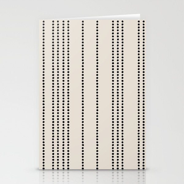 Ethnic Spotted Stripes in Ivory and Black Stationery Card Gallery Image 2
