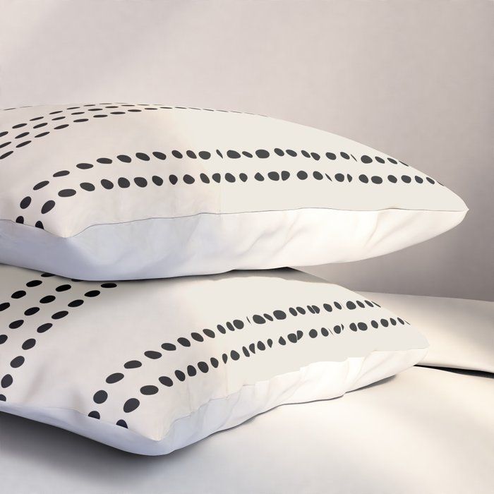 Ethnic Spotted Stripes in Ivory and Black Pillow Sham Gallery Image 3