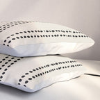 Ethnic Spotted Stripes in Ivory and Black Pillow Sham Gallery Image 3