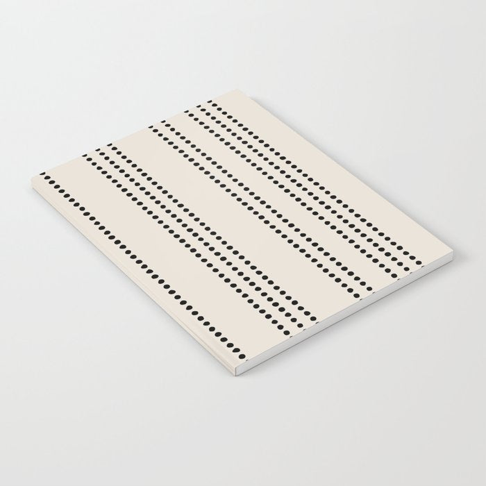 Ethnic Spotted Stripes in Ivory and Black Notebook Gallery Image 1