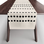 Ethnic Spotted Stripes in Ivory and Black Table Runner Gallery Image 1