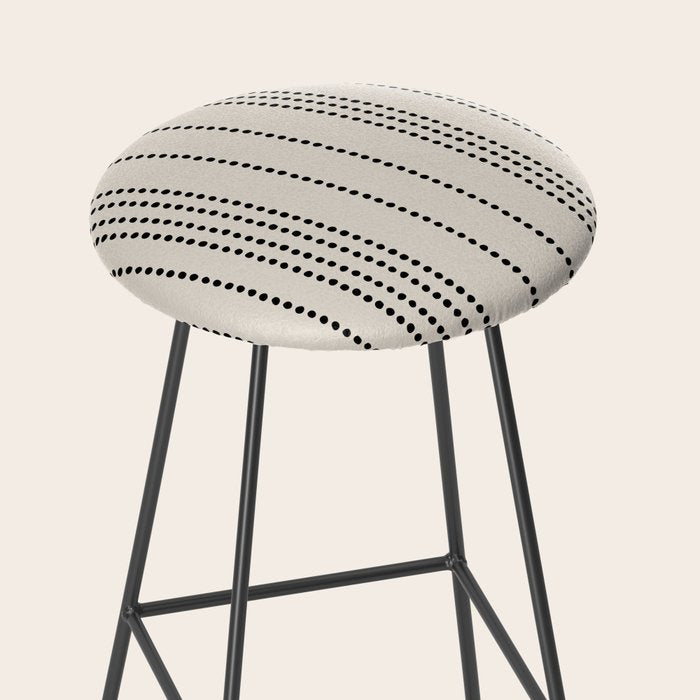 Ethnic Spotted Stripes in Ivory and Black Stool Gallery Image 2