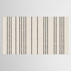 Ethnic Spotted Stripes in Ivory and Black Tablecloth Gallery Image 2