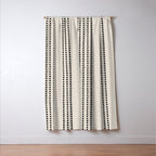 Ethnic Spotted Stripes in Ivory and Black Window Curtain Gallery Image 3
