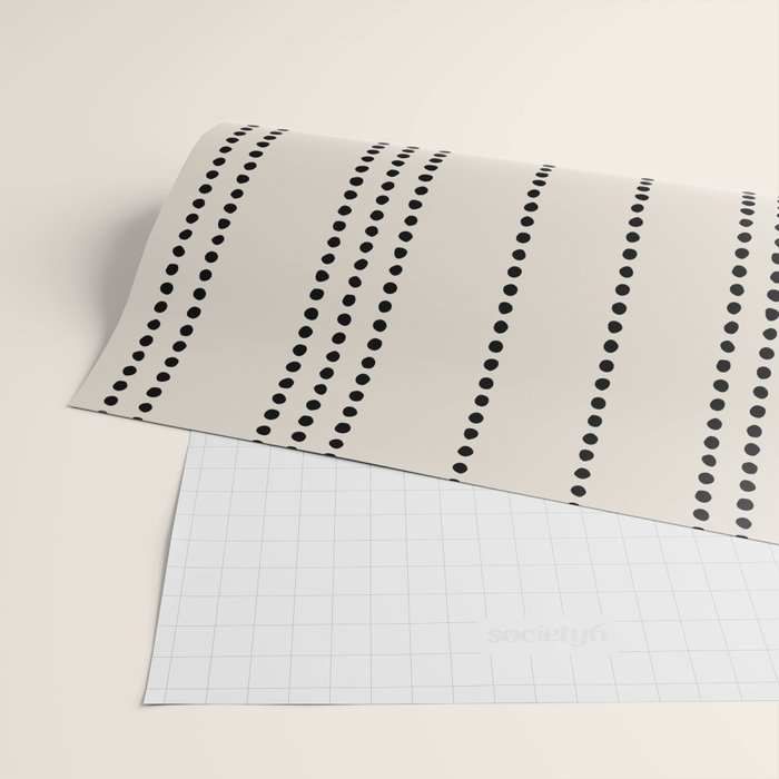 Ethnic Spotted Stripes in Ivory and Black Wrapping Paper Gallery Image 2