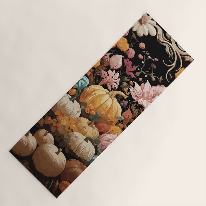 Patchwork of Autumn Pumpkin Art Yoga Mat Gallery Image 1
