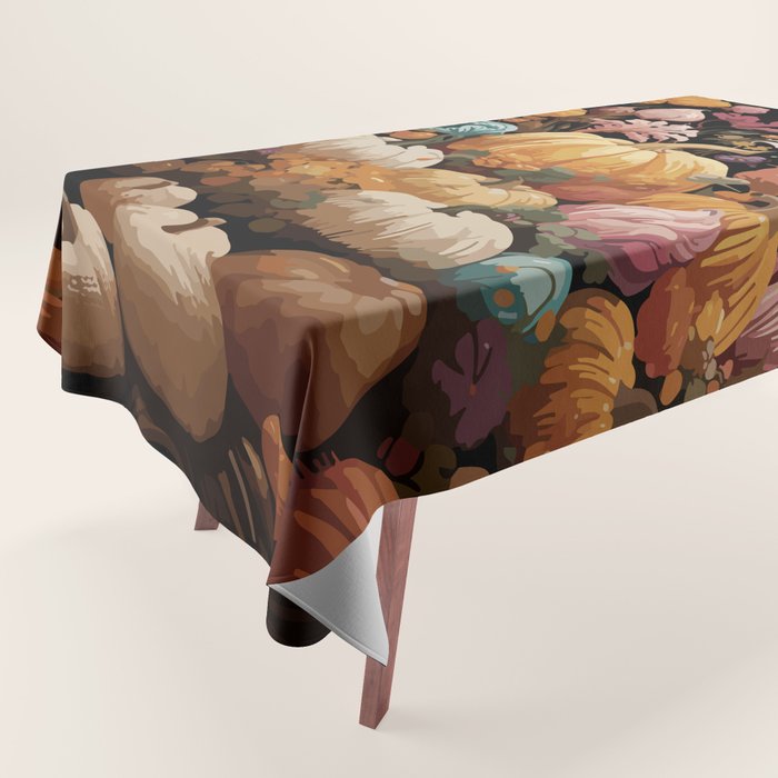 Patchwork of Autumn Pumpkin Art Tablecloth Gallery Image 1